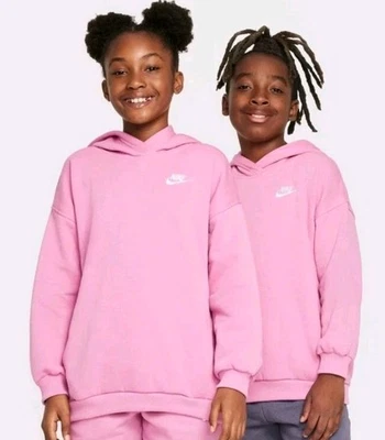 NIÑAS NIKE ROPA DEPORTIVA CLUB POLAR SUÉTER DE GRAN TAMAÑO SUDADERA CON CAPUCHA FZ5579-646-TALLA M Foto 1 de 3