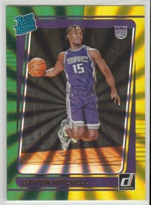 2021-22 Donruss Rated Rookies Holo Green Davion Mitchell Rookie Sacramento Kings - Picture 1 of 2