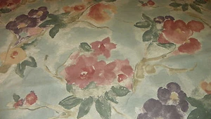 Tela de tapicería de algodón con estampado de flores púrpura malva salvia 1 yarda R709 - Imagen 1 de 1