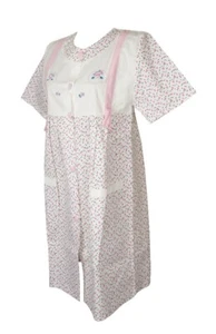 Morgenmantel BERTILLA Damen Kurzarm offener mit Knöpfen Baumwolle Artikel GIUDIT - Bild 1 von 5