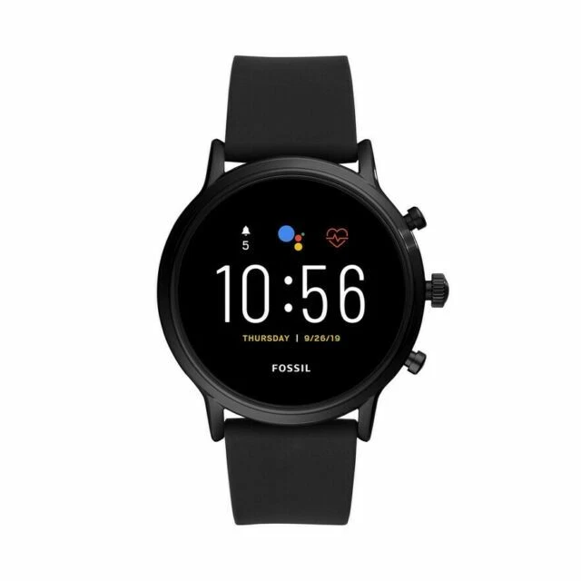 Fossil Gen 5 4mm Black Silicone Black Smartwatch - FTW4025