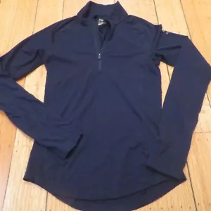 Top Icebreaker donna bodyfit ZONE manica lunga 1/4 cerniera lana merino blu navy taglia S - Foto 1 di 10