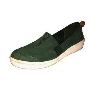 Ryka Women Size 10 M Vivvi Green Suede Slip On Zip Casual Shoes Loafers Sneakers - Picture 1 of 9