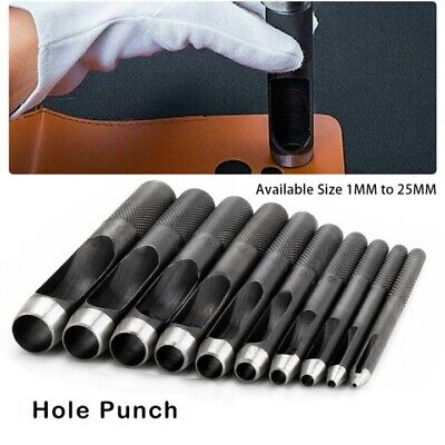 Hollow Hole Punch Tool Heavy Duty Wood Leather Plastic Belt Craft DIY 1mm-25mm • 6.23€