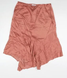 Minosa Womens Beige Viscose Trumpet Skirt Size 14 Zip - Picture 1 of 10