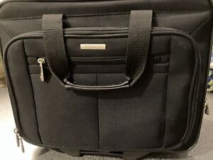 Samsonite Wheel Rolling Carry-On Black Briefcase Luggage Overnight Bag Case 17”