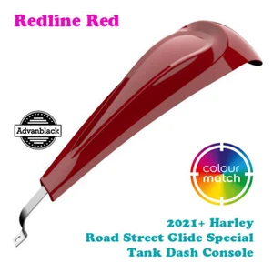 Redline Red  Low-profile Tank Dash Console fit 21+ Harley Road Special - Foto 1 di 6