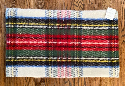 New! Pottery Barn Stewart Ivory Plaid Lumbar Pillow Cover 16x26" - Image 1 of 4