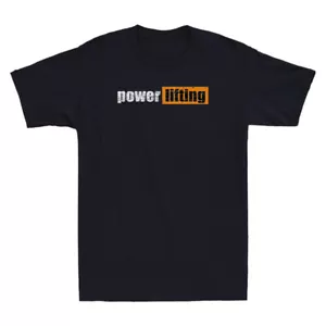 Powerlifting Logo Shirt Funny Gym Workout Gift Vintage Men Short Sleeve T-Shirt - Picture 1 of 8