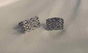 Classic Rectangle Celtic Design In Solid 950 Platinum Men's Stunning Cufflinks - Picture 1 of 7