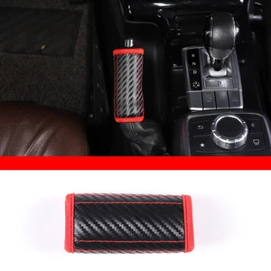 Leather Carbon Look Car Hand Brake Protect Cover Casing For Benz G Class 04-18 - Picture 1 of 12