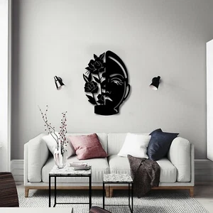 Ava Natural Beauty Arte da Parete in Metallo, Decorazione da Parete in Metallo Nero - Foto 1 di 4