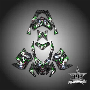 SKI-DOO REV XP SNOWMOBILE SLED GRAPHICS DECAL WRAP STICKER KIT EVIL JOKER GREEN - Picture 1 of 1