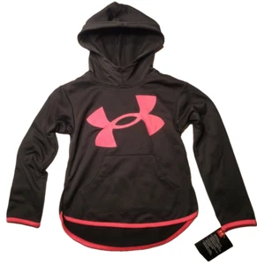 Under Armour Girls UA Symbolic Hoodie Sweatshirt Black Pink Youth Sz 4 $40 - Picture 1 of 6