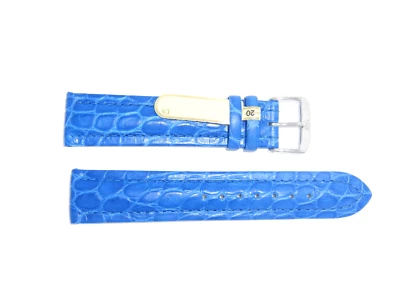 DI-Modelo Cuero de Becerro Genuino Croco 20 mm M' AZUL Correa de Reloj "Luxor Impermeable" Foto 1 de 3