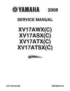 3 Hole Paper Service Shop Repair Manual 2008 Yamaha Road Star 1700 S XV17 XV1700 - Picture 1 of 5