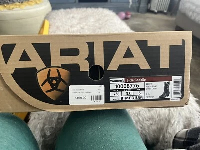 Mujeres ARIAT SIDEADDLE PUNCHY Botas de Cuero Negro Envejecido 10008776 Talla 7.5 Foto 1 de 4