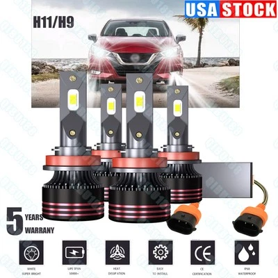 For 2007-2018 Nissan Altima Combo LED Headlight High Low light bulbs Kit H9 H11 - Image 1 of 4