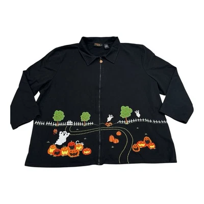 Onque Mujer Halloween Chaqueta Mujer 3x Chaqueta Cárdigan Negro Calabaza Fantasma Foto 1 de 4