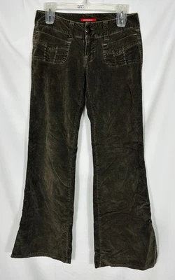 Vintage Union Bay Brown Corduroy Pants Size 3 Low Rise Flare 90s Boho Y2K Grunge - Image 1 of 4
