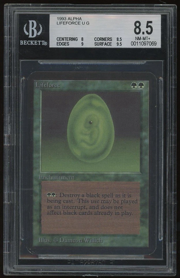 MTG Limited Edition Alpha 1993 Lifeforce BGS 8.5 NM-MT+ Mint Old School - Image 1 of 2