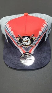 New Era Anaheim Ducks Snapback Hockey Cap Adjustable Black Orange Truckers Hat - Picture 1 of 4
