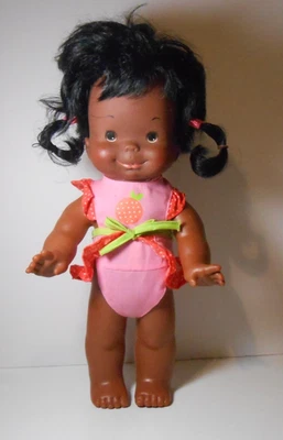 Vtg African American Doll of Color Ideal Whoopsie Push Tummy Squeak Hair Goes up - Image 1 of 4