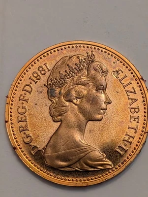 GRAN BRETAÑA. 1981, 1 centavo nuevo - Isabel II, Westminster, Portcullis Proof Foto 1 de 4