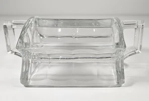 HEISEY QUATOR Muster Klarglas Domino Zuckerwürfel Halter Geteilt Doppelgriff - Bild 1 von 5