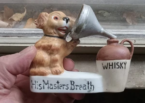 ANFANG 1900 ORIGINAL "SEIN MEISTERATEM" HUND & WHISKEY KRUG SCHAFER VATER FLASCHE - Bild 1 von 7