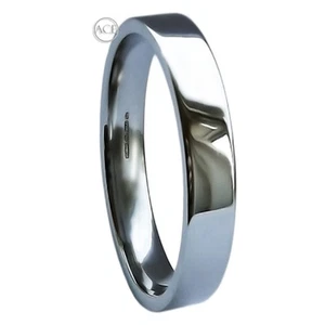 3mm 950 Platinum Wedding Rings Flat Court Heavy Band Ring 6.5g UK Hallmarked H-Q - Picture 1 of 5