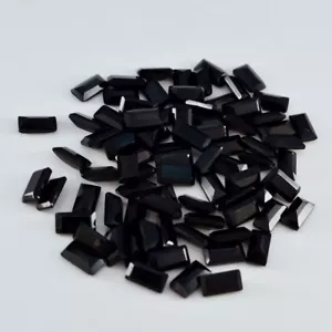 AAA Quality Natural Black Spinal 8x4mm Baguette Faceted Cut Loose Gemstone 50 Pc - Picture 1 of 5