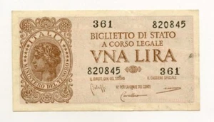 ITALY 1944 One 1 Lira P# 29 - Picture 1 of 2