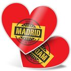 2 x autocollants coeur 10 cm - Madrid Espagne Royaume d'Espagne voyage #6014