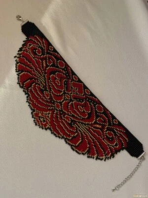 Handmade Seed Bead Necklace American Style Necklace Boho Beaded Necklace earring Foto 1 de 2