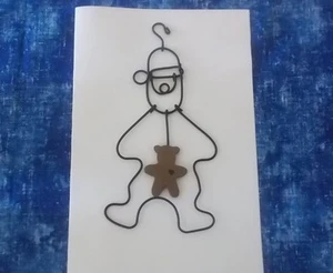 Adorno de metal para árbol de Navidad de Santa con pequeño oso de madera ¡Tan lindo! - Imagen 1 de 2