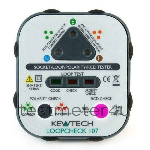 Kewtech LOOPCHECK107 Mains Socket Tester With Loop Check