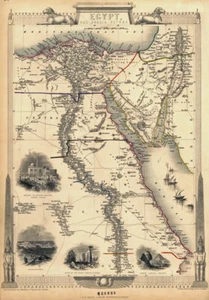 MP24 Vintage Old 1851 Historical Map Of Egypt The Nile Arabia Poster A1 A2 A3 - Picture 1 of 1