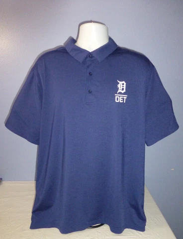 Men's Under Armour Fanatics MLB Detroit Tigers Blue Short Sleeve Polo XXL NWOT Cover