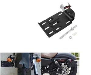 For Harley Davidson Sportster XL Models Chrome Side Mount Number Plate Bracket - Picture 1 of 6