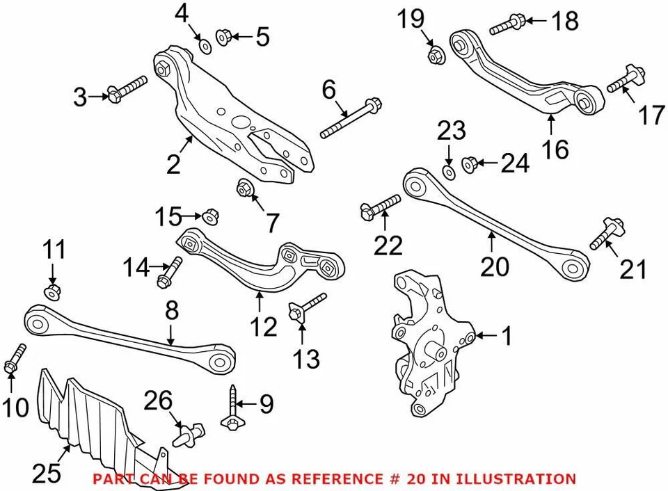 Genuine OEM Rear Right Suspension Control Arm 8W0501530D for VW/Audi - Image 1 of 1