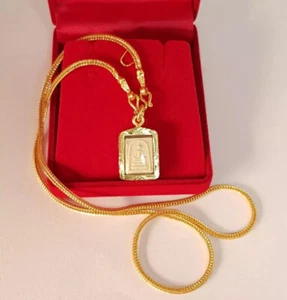 Phra Somdej Necklace Gold Plated 96.5% Micron Case Pendant Thai Buddha Amulet - Picture 1 of 3