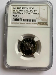 2013 Lithuania Litas NGC MS66 EU Council Presidency  - Picture 1 of 2