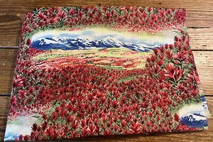 TELA DE EDREDÓN DE ALGODÓN DE 2 YARDAS, FLORES DEL ESTADO DE NORTHCOTT, PINCEL INDIO WYOMING - Imagen 1 de 3