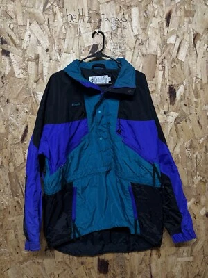 Chaqueta De Colección Columbia Para Hombres Talla XL Azul Manga Radial Anorak Colorblock Capucha 1/2 Cremallera Foto 1 de 4