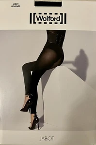 Wolford designer luxury Jabot Leggings Black Sz XS 80 denier new in package - Picture 1 of 6