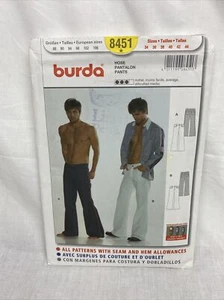 BURDA 8451 Men’s Long Pants Size 88-106 (34-44) - Picture 1 of 2