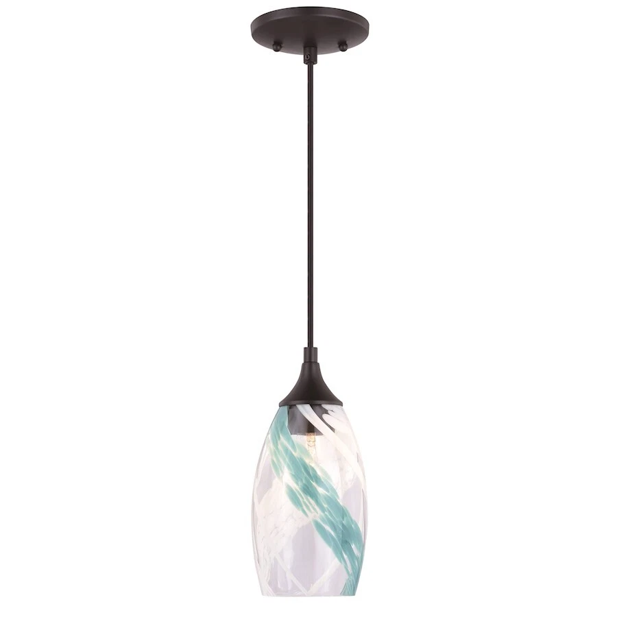 Vaxcel Milano 1 Light 5" Mini Pendant Caribbean Swirl, Bronze - P0279 - Image 1 of 1