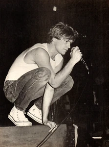 vtg 80s BRYAN ADAMS MAGAZINE PINUP PAGE Concert Image in Jeans and Chucks - Picture 1 of 1