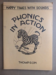 Vintage 1954 PHONICS IN ACTION Workbook CLEAN UNUSED by LELA THOMPSON 110 Pg NOS - Picture 1 of 6